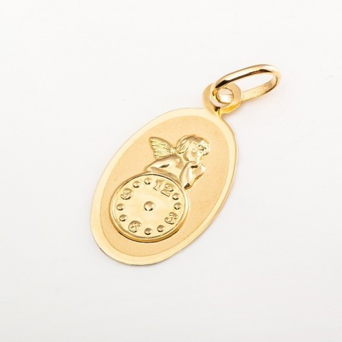 MEDALLA ANGEL Y RELOJ ORO 