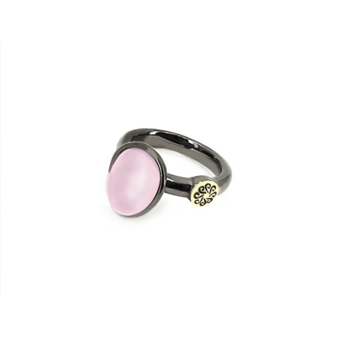 ANILLO PLATA Y ORO CUARZO ROSA