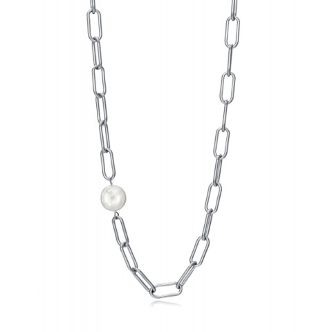 COLLAR ACERO Y PERLA VICEROY
