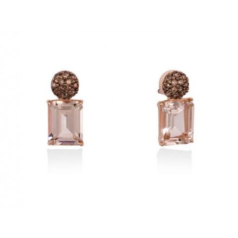 PENDIENTES PLATA ROSA PARADIS