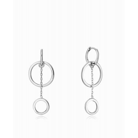 PENDIENTES PLATA ANILLAS CADENA
