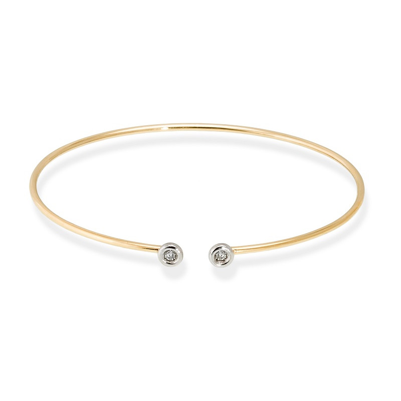 PULSERA DIAMANTES Y ORO 1 LEY