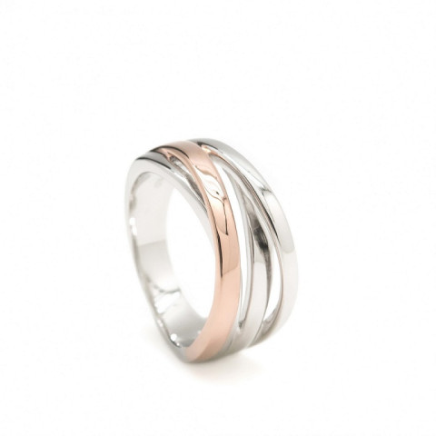 ANILLO PLATA 1 LEY BICOLOR