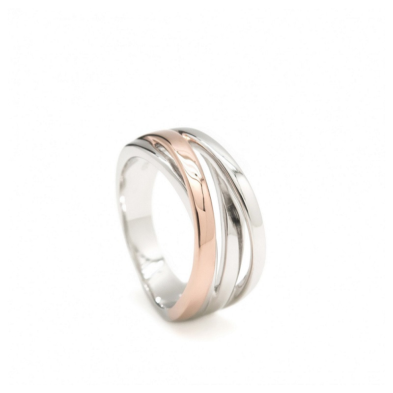 ANILLO PLATA 1 LEY BICOLOR