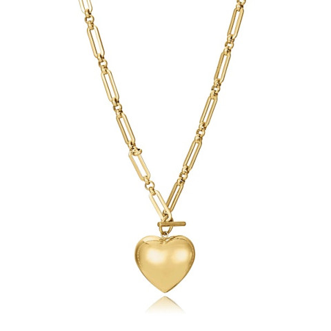 COLLAR ACERO DORADO CORAZON 