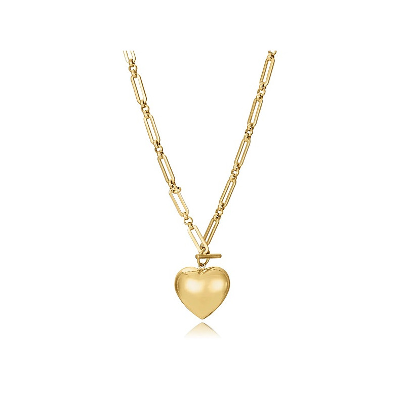 COLLAR ACERO DORADO CORAZON 