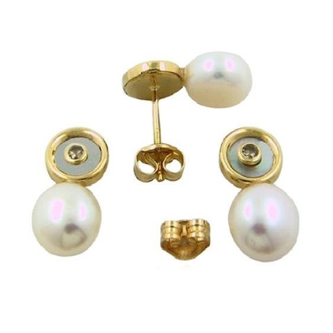 PENDIENTE PERLA /NACAR ORO 