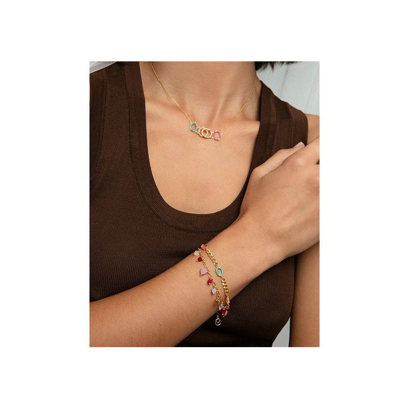 PULSERA PLATA 1 LEY BAÑO ORO