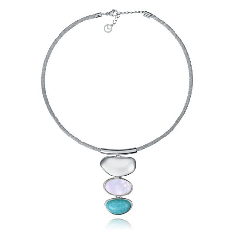 COLLAR ACERO PIEDRA NATURAL