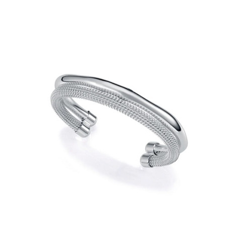 PULSERA RIGIDA ACERO CHAPADO PLATA