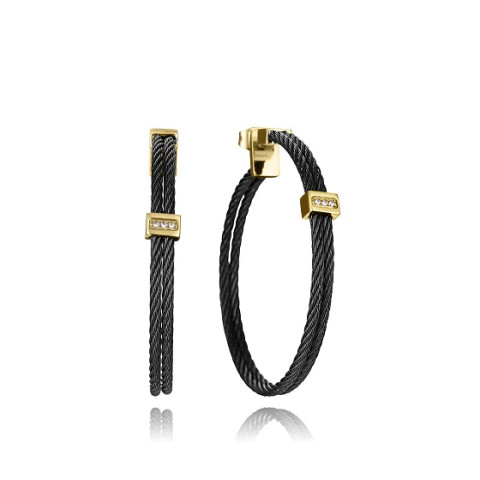 PENDIENTES ACERO IP NEGRO