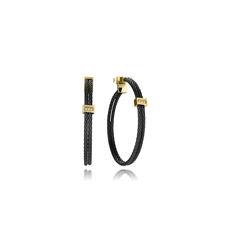 PENDIENTES ACERO IP NEGRO