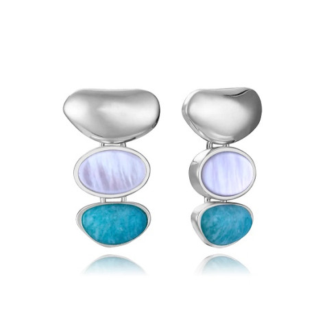 PENDIENTES ACERO CHAPADO PLATA