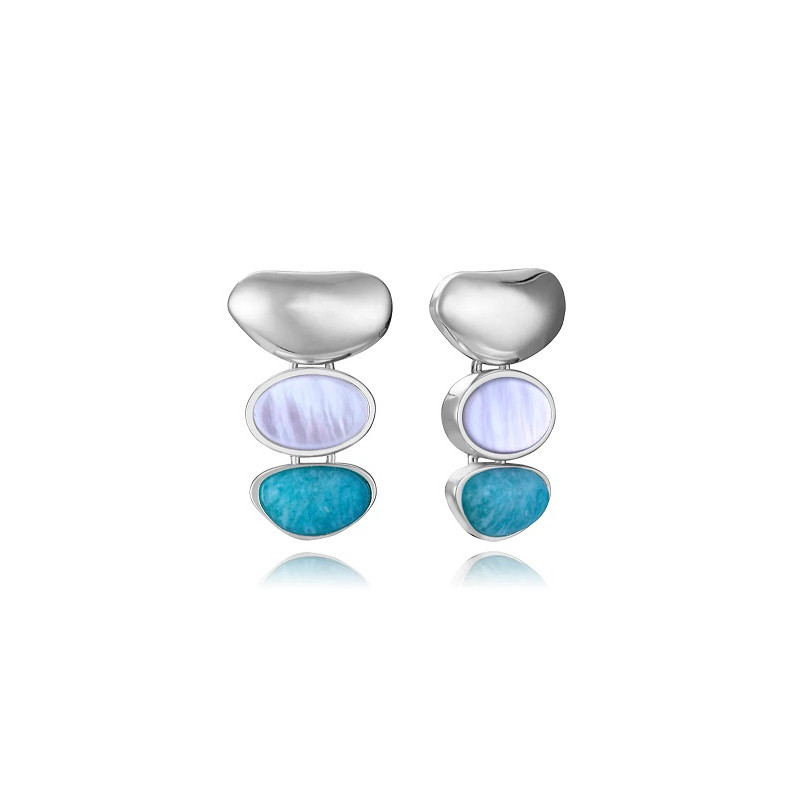 PENDIENTES ACERO CHAPADO PLATA