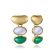 PENDIENTES ACERO PIEDRA NATURAL