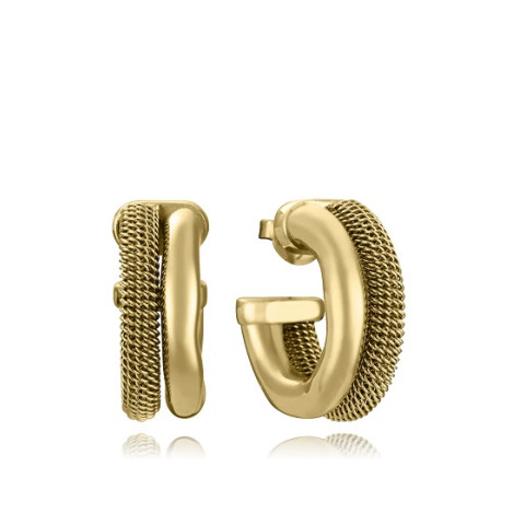 PENDIENTES ACERO DORADO