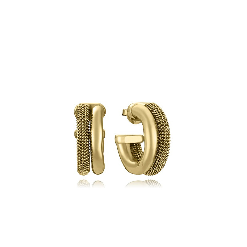 PENDIENTES ACERO DORADO