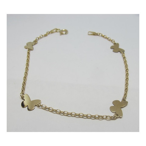PULSERA MARIPOSAS ORO 1 LEY