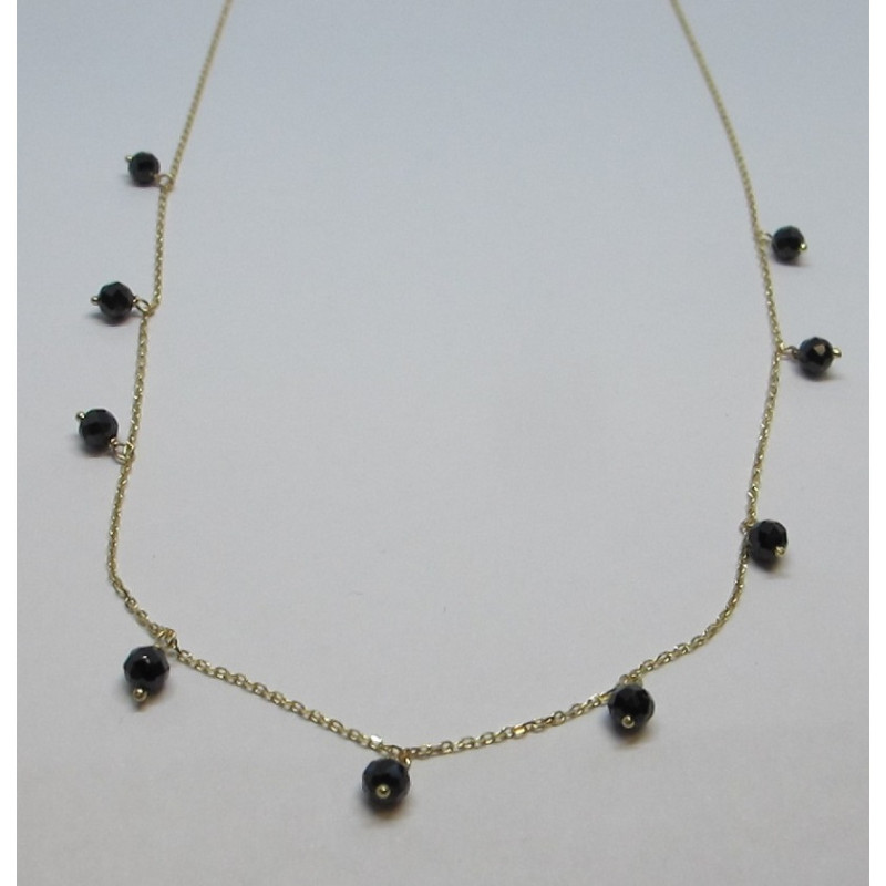 GARGANTILLA ESPINELAS NEGRAS ORO 1 LEY