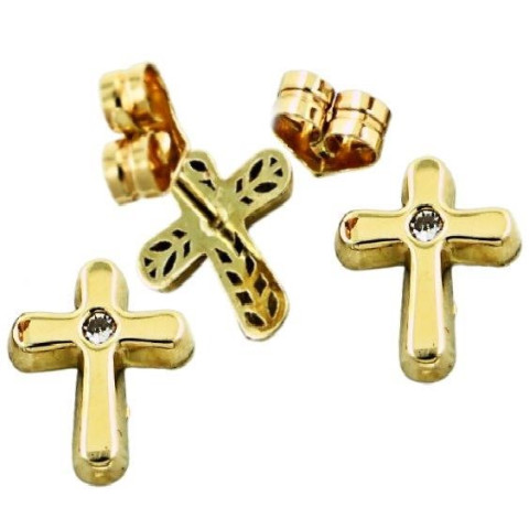 PENDIENTE CRUZ ORO 1 LEY