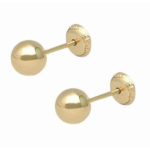 PENDIENTE BOLA ORO AMARILLO 1 LEY