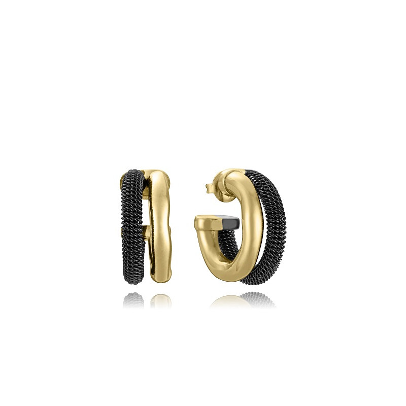 PENDIENTES ACERO DORADO