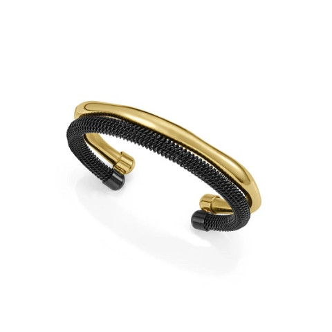 PULSERA NEGRA Y DORADA