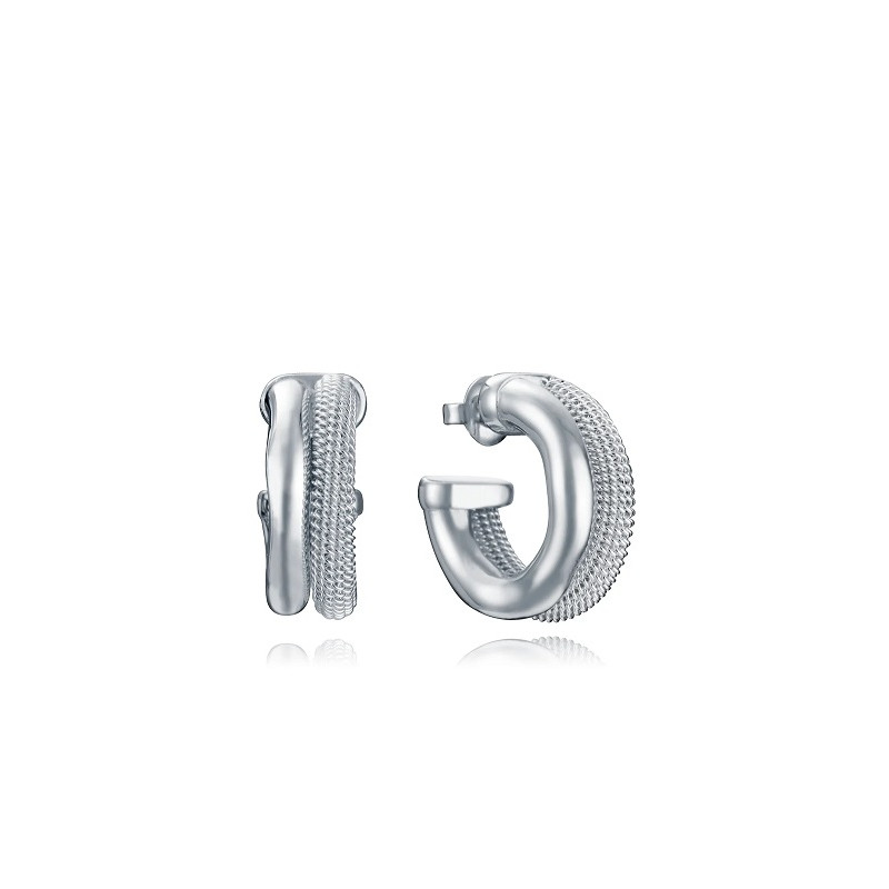 PENDIENTE ACERO CHAPADO EN PLATA