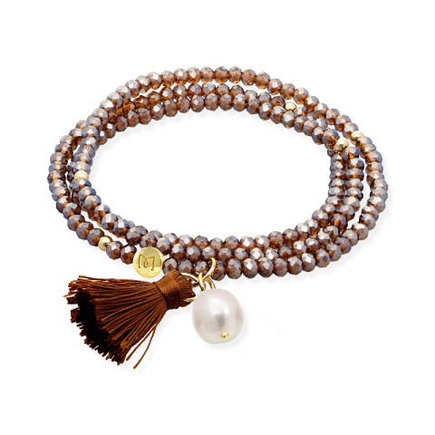 PULSERA ZEN MOKA PLATA DORADA