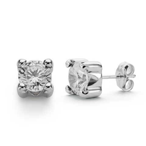 PENDIENTE CIRCONITA ORO BLANCO