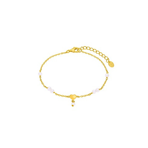 PULSERA CORAZON PLATA DORADA