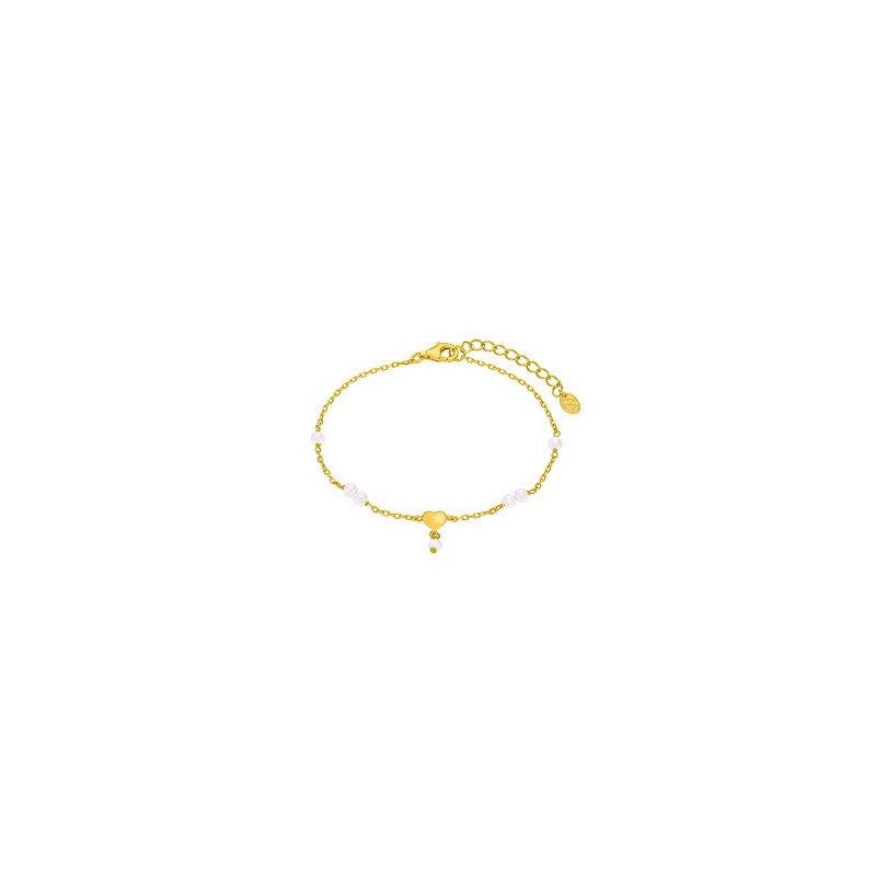 PULSERA CORAZON PLATA DORADA
