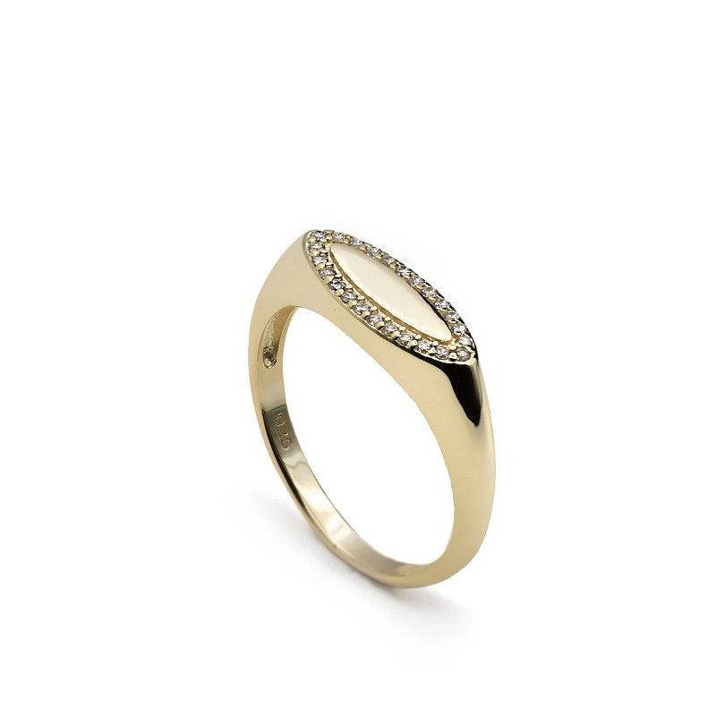 ANILLO PLATA 1 LEY BAÑO EN ORO