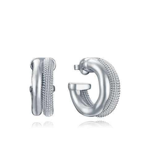 PENDIENTE ACERO CHAPADO EN PLATA