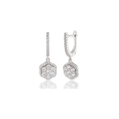 PENDIENTES FLOR PLATA 1 LEY