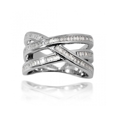 ANILLO PLATA 1 LEY BAGETTE 