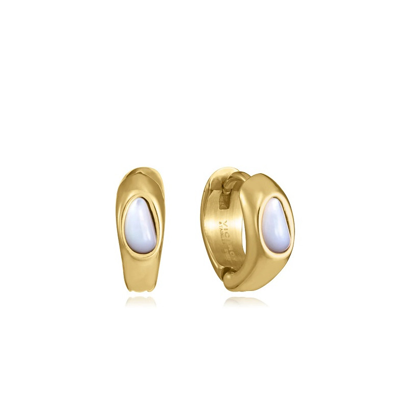 PENDIENTES ACERO DORADO 