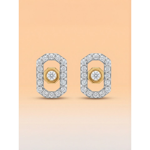 PENDIENTES PLATA Y ORO DIAMANTES