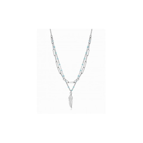 COLLAR DOBLE PLUMA ACERO VICEROY
