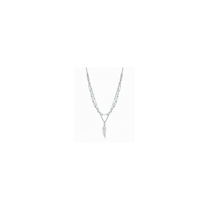 COLLAR DOBLE PLUMA ACERO VICEROY
