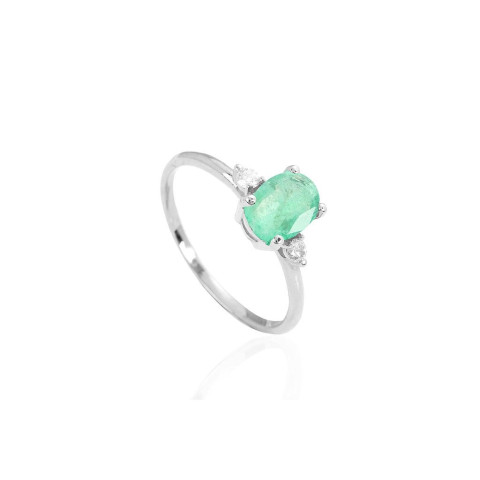 SORTIJA ESMERAL Y DIAMANTES