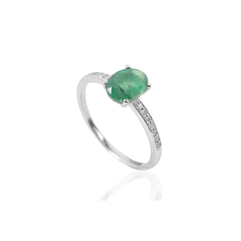SORTIJA ESMERALDA Y DIAMANTES 