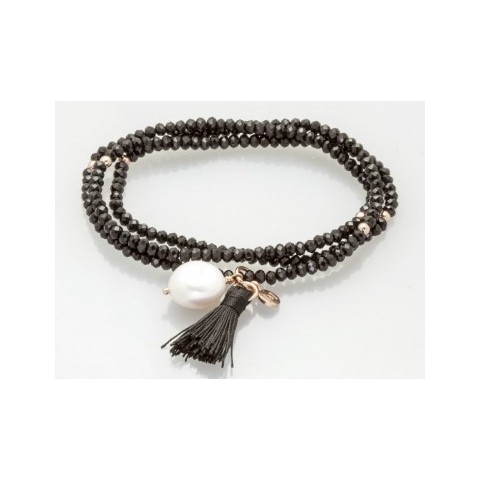 PULSERA ZEN NEGRA Y PERLA