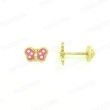 PENDIENTE MARIPOSA ESMALTE ORO 1 LEY