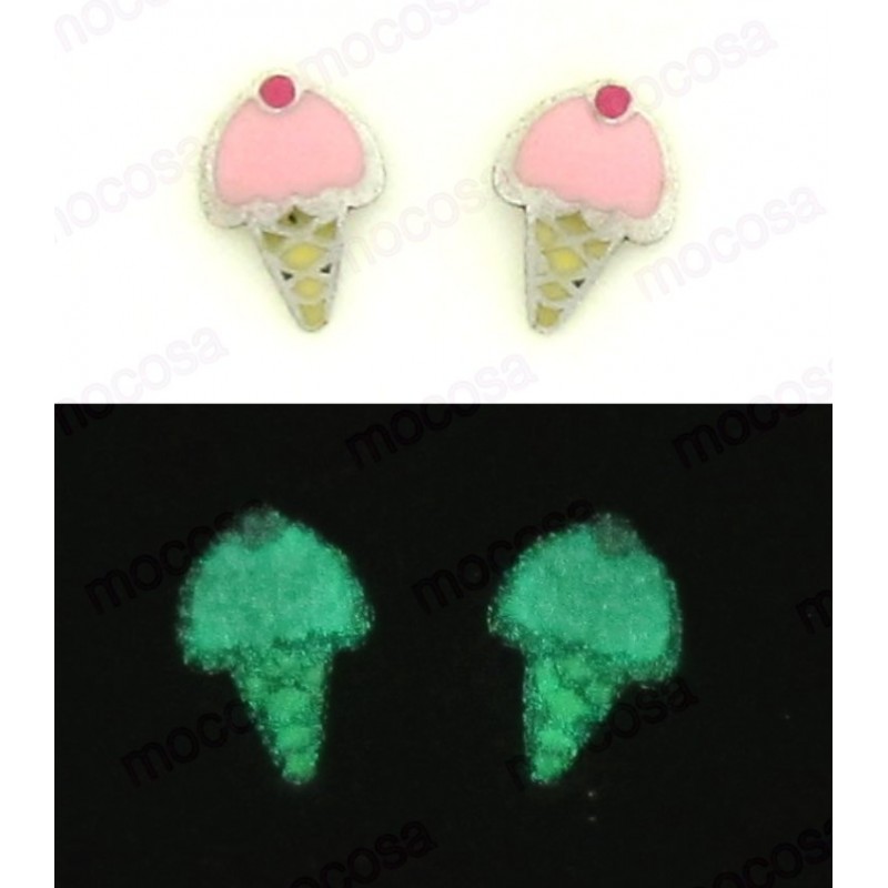 PENDIENTES HELADO PLATA Y ESMALTE