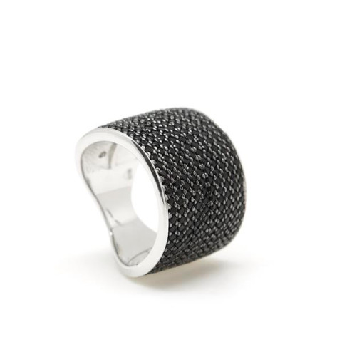 ANILLO PLATA 1 LEY NEGRO