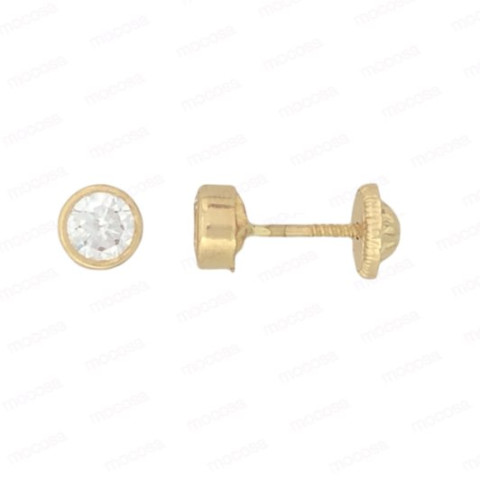 PENDIENTES ORO CHATON 4MM