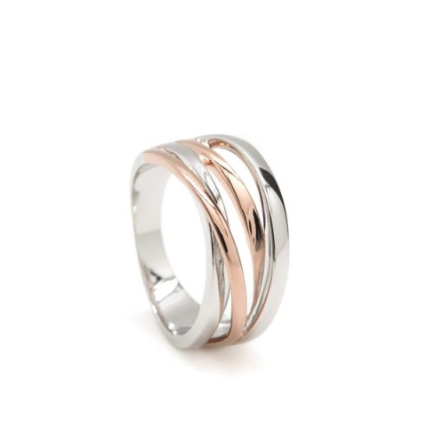 ANILLO PLATA 1 ley BICOLOR