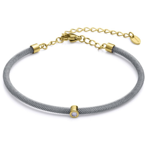 PULSERA ACERO Y DIAMANTE