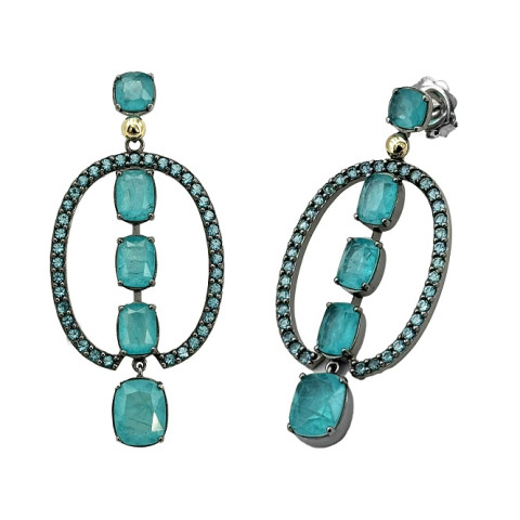PENDIENTES PLATA Y ORO PARABIA